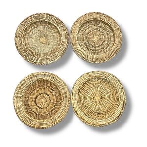 Vintage Lot‎ of 4 Wicker Plate Chargers